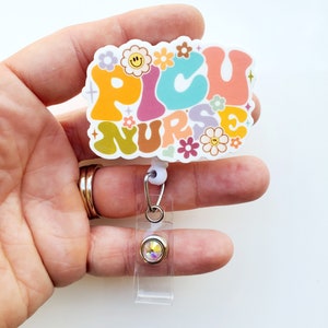 Picu Nurse Badge Reel  | Picu Nurse Carabiner  | Picu Nurse Lanyard | Retractable Rainbow Badge Reel