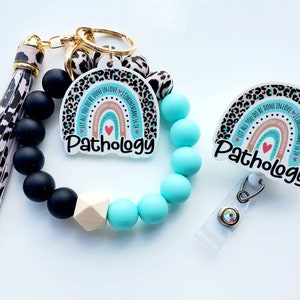 Pathology Gift Set | Pathology Badge Reel and Wristlet | Cute Gift Set For Pathology Worker | Pretty Pathology Gift Set