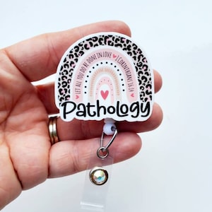 Pathology Badge Reel | Rainbow  Pathology Badge or Carabiner |  Rainbow Badge Reel