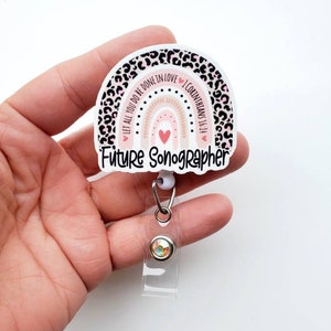 Future Sonographer Badge Reel | Future Sonographer Badge | Sonographer Gift | Sonography Grad Gift | Future Sonographer Rainbow Badge