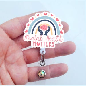 Mental Health Matters Badge | Mental Health Badge | Brain Badge Reel | Mental Health Nurse Gift | Badge ID Holder | Badge Pull