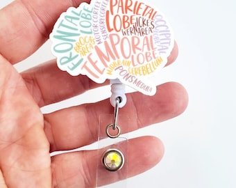 Neurology Nurse Badge | Brain Anatomy Badge | Nursing Student Badge | Neuro Badge