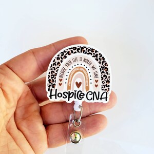 Hospice CNA Badge Reel | Hospice Badge Reel | Retractable Hospice Rainbow Badge Reel image 2