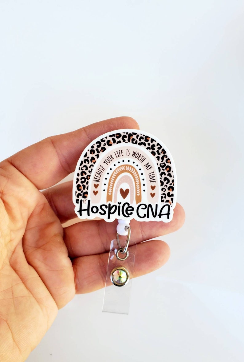 Hospice CNA Badge Reel | Hospice Badge Reel | Retractable Hospice Rainbow Badge Reel image 2