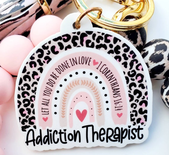 Addiction Therapist Badge Reel | Addiction Therapist Wristlet | Addiction Therapist Gift Set | Addiction Therapy
