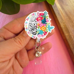Mental Health Matters Badge Reel | Mental Health Gift for Nurse | Mental Health ID Holder for healthcare Worker | Mental Health alligator image 2