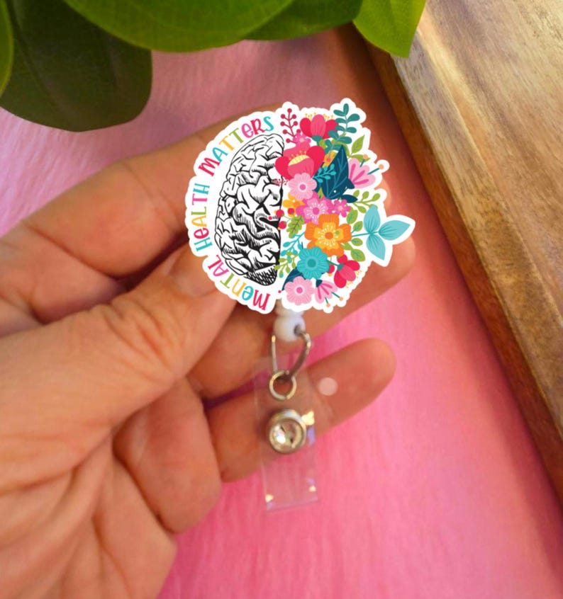 Mental Health Matters Badge Reel | Mental Health Gift for Nurse | Mental Health ID Holder for healthcare Worker | Mental Health alligator image 2
