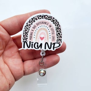 Nicu NP Badge | Nicu Nurse Practitioner Rainbow Badge | Nicu Nurse Practitioner Gift | Nicu NP Badge Reel | Nicu Worker | Nicu gift