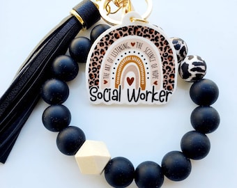 Social Worker Wristlet | Social Worker Gift | Social Worker Bracelet for Keys