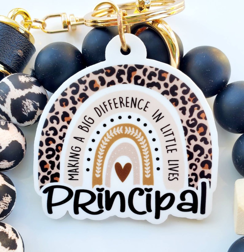Principal Badge Reel and Wristlet Gift Set Principal Wrist Keychain Holder Principal Badge Reel image 6