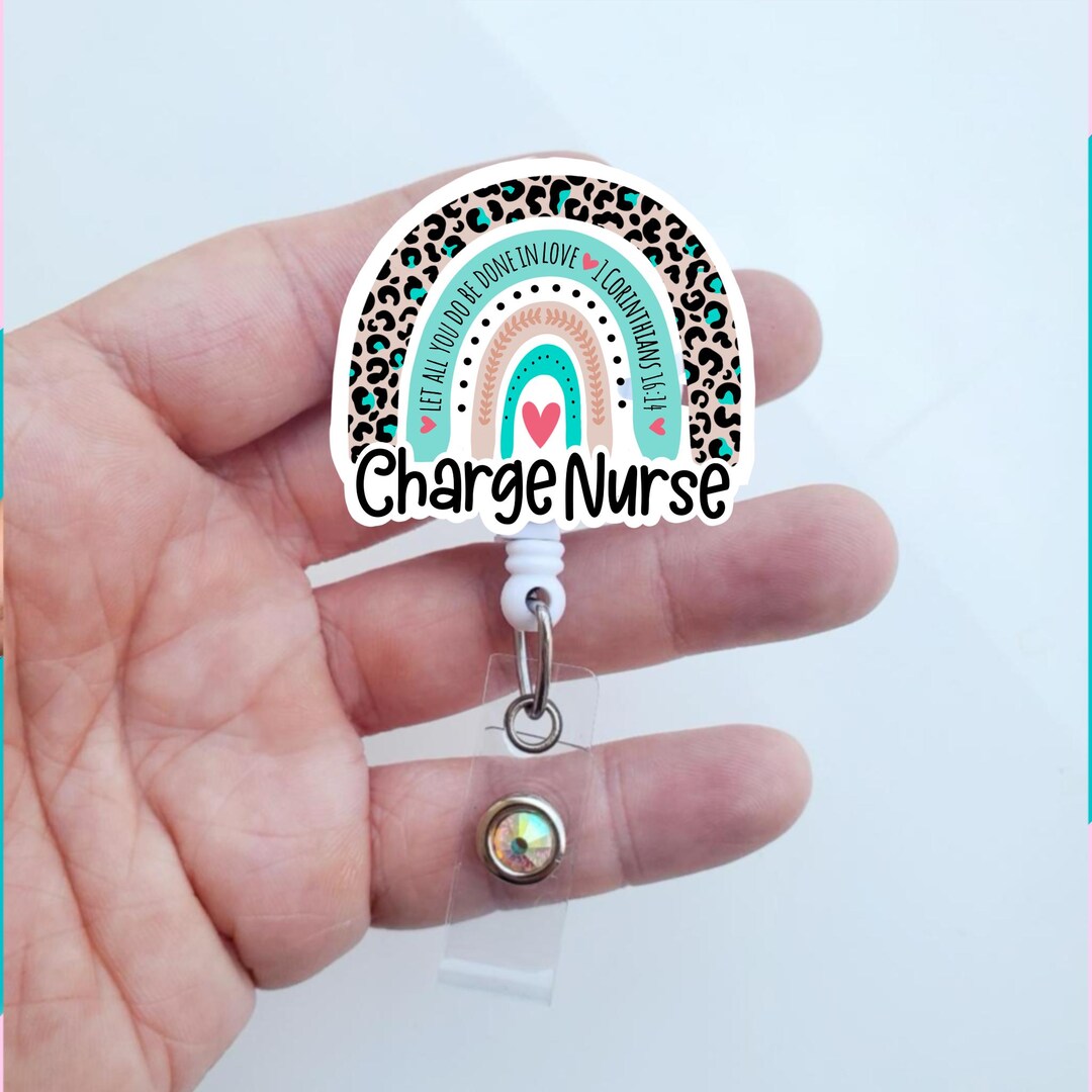 Charge Nurse Badge | Charge Nurse Rainbow Badge | Charge Nurse Gift ...
