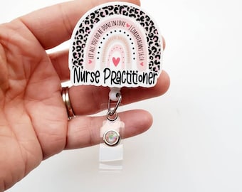 Nurse Practitioner Badge Reel | NP Badge Reel | Retractable Nurse Practitioner Rainbow Badge Reel | NP Gift | NP Stuff  | np appreciation