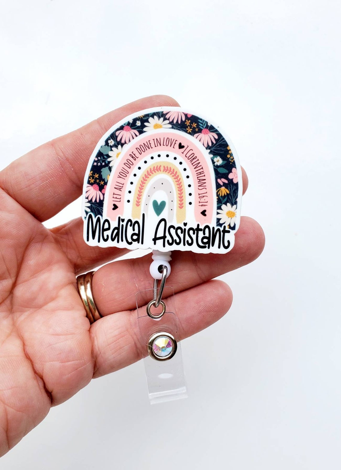 Medical Assistant Badge Reel | Medical Assistant Rainbow Badge | Boho ...