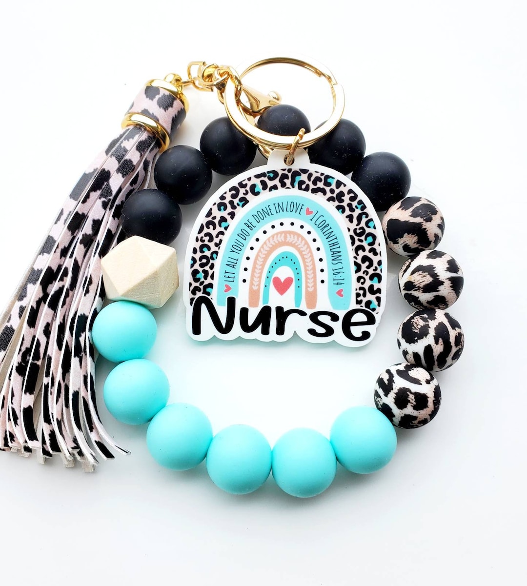 Nurse Wristlet Nurse Keychain Silicone Bead Wristlet Nurse Gift Nurse