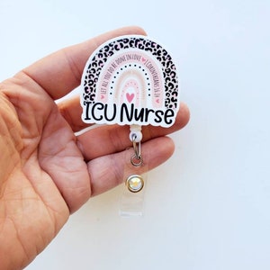 ICU Nurse Badge Reel | Icu Rainbow Badge | Icu Nurse Carabiner | Nurse Accessories | Intensive Care Unit Badge Reel