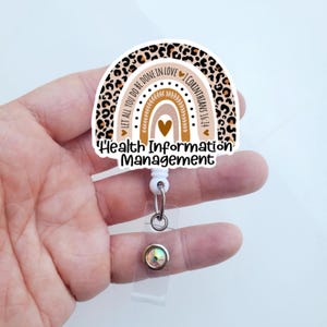 Health Information Management  Badge Reel | HIM Badge Reel | Medical Records Gift | Medical Coder Gift | Health Info Tech Badge Reel