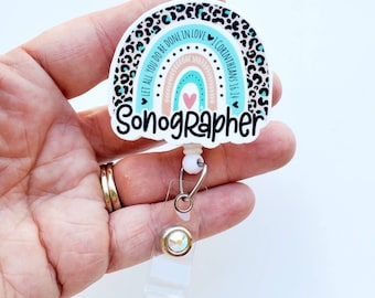 Sonographer Badge Reel  |Sonographer Badge | Sonographer Gift | Sonography Grad Gift | Sonographer Rainbow Badge