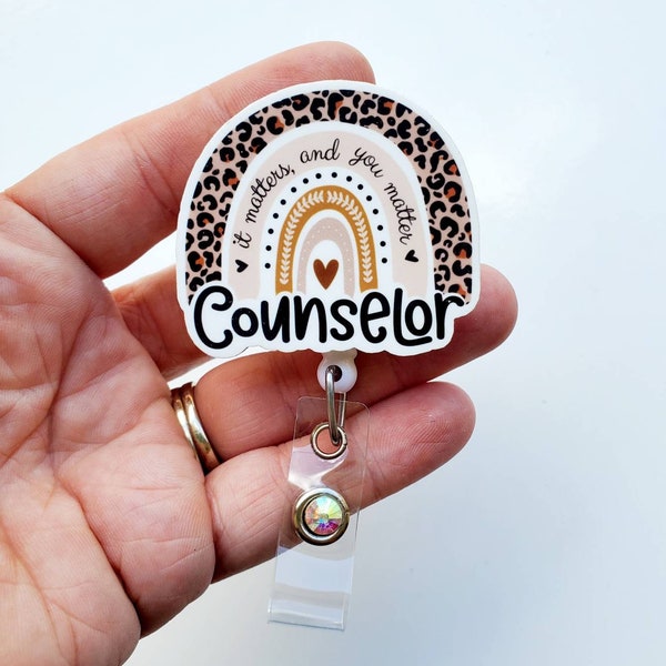 Counselor  Badge Reel |Counselor  Badge Reel | Retractable Counselor  Rainbow Badge Reel| Cute Counselor Badge Reel