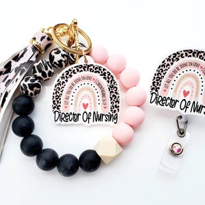 Director of Nursing Wristlet | Director of Nursing Badge | Nursing Director Wrist Keychain Holder | Director of Nursing Gift Set