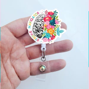 Stroke Navigator Badge | Stroke Badge | Brain Badge Reel | Stroke Navigator Gift | Stroke Navigator Lanyard