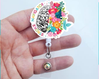 Stroke Navigator Badge | Stroke Badge | Brain Badge Reel | Stroke Navigator Gift | Stroke Navigator Lanyard