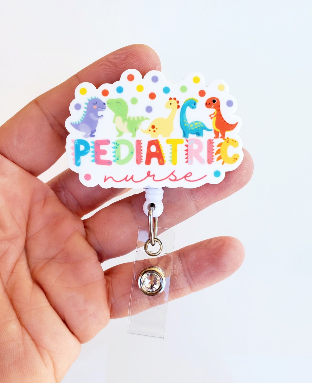 Dianosour Pediatric Nurse Badge Reel Dino Badge Reel Etsy