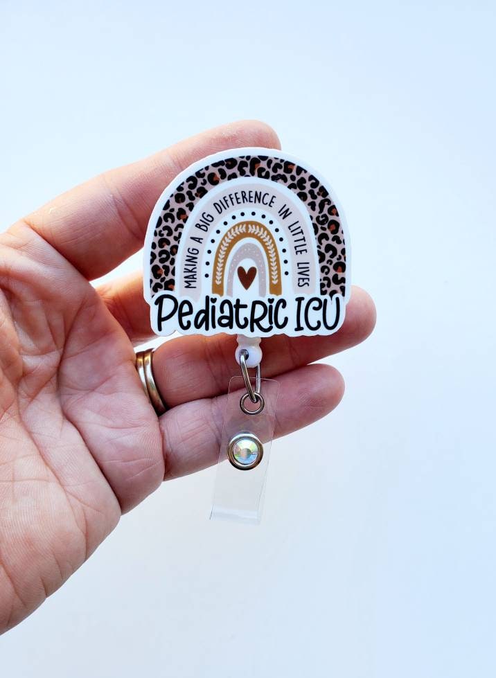 Pediatric ICU Badge Reel Rainbow Badge Reel Pediatric ICU Lanyard