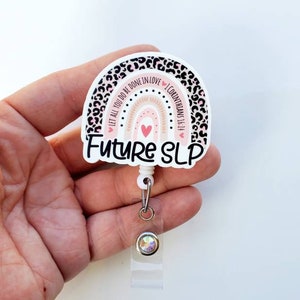 Future SLP Badge Reel | Future SLP Rainbow Badge | Boho Rainbow Badge | Future Speech Language Pathologists | Lanyard