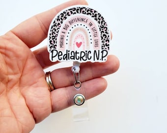 Pediatric N.P. Badge Reel | Rainbow Badge Reel | Pediatric Nurse Practitioner Badge | Pediatric N.P. Gift