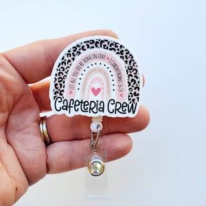 Cafeteria Crew Badge Reel | Cafeteria ID Badge | Retractable Badge Reel | Cafeteria Crew Lanyard