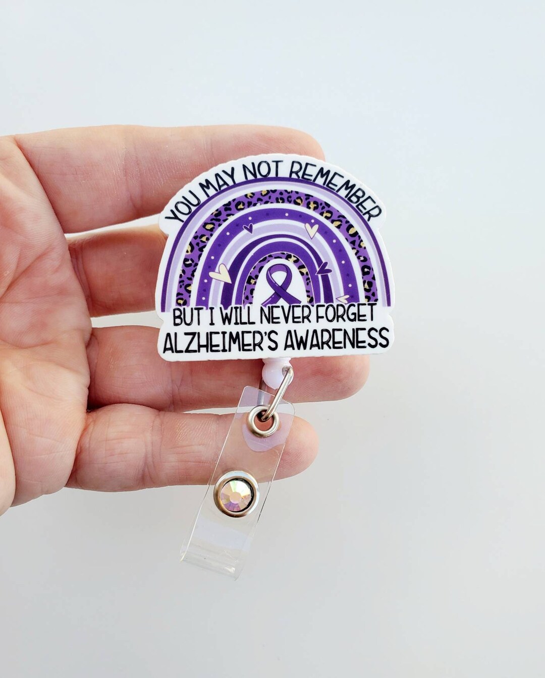 Alzheimers Awareness Badge | Alzheimers Awareness Rainbow | Badge ID ...