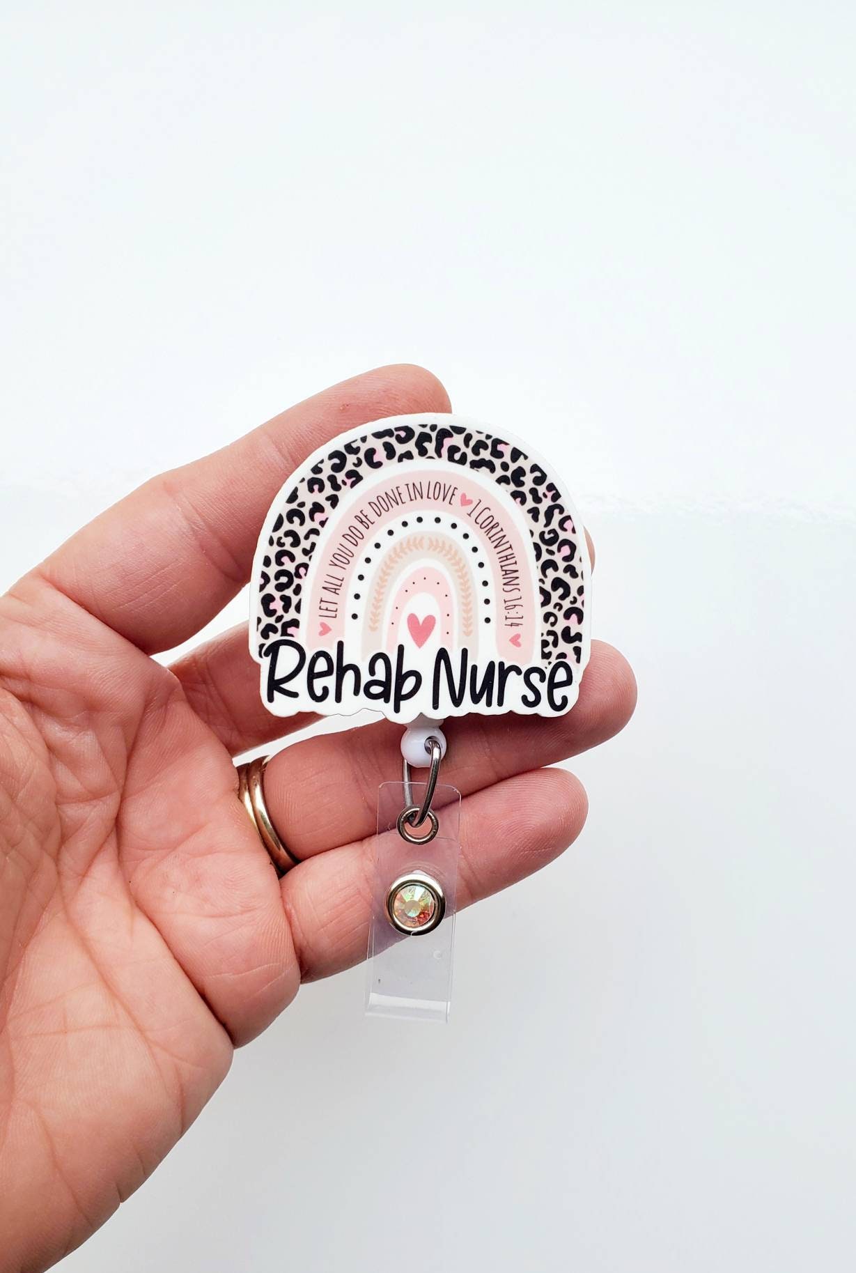 Rehab Nurse Badge Reel Rainbow Badge Reel Rehab Nurse Lanyard