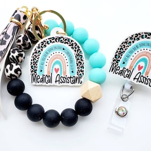 Medical Assistant Badge Reel Gift Set | Medical Assistant Wristlet | Medical Gift Set