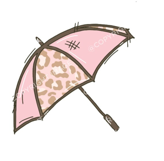 Pink Umbrella Pink Cheetah Umbrella Png Girly Umbrella Art
