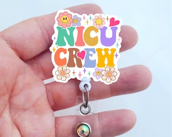 Nicu Crew Badge | Nicu Nurse Rainbow Badge | Nursery Nurse Gift | Nicu Badge Reel | Nicu Worker | Nicu gift | Nurse Accessories