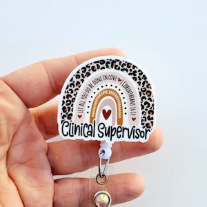 Clinical Supervisor Badge Reel  | Retractable Clinical Supervisor Rainbow Badge Reel | Badge Reel