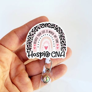 Hospice Cna Badge Reel | Hospice Badge Reel | Retractable Hospice Rainbow Badge Reel