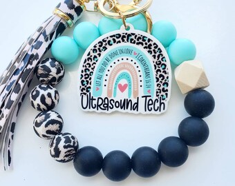 Ultrasound Tech Keychain | Ultrasound Tech Wristlet | Ultrasound Tech Gift | Ultrasound Bangle | Ultrasound gift for nurse week
