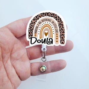 Doula Badge Reel | Retractable Doula Badge | Doula Rainbow Badge | Doula Lanyard | Doula Healthcare worker | Doula Gift | Doula ID