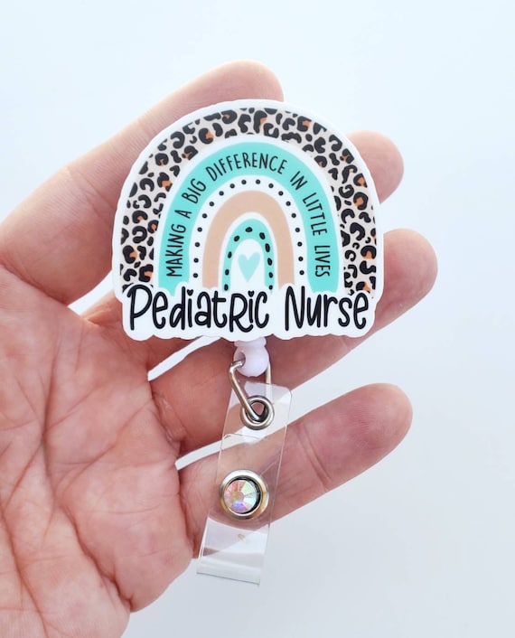Pediatric Nurse Badge Reel Rainbow Badge Reel Pediatric Nurse Lanyard Pediatric  Nurse Gift 