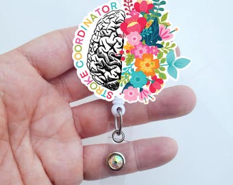 Stroke Coordinator Badge | Stroke Badge | Brain Badge Reel | Stroke Coordinator Gift | Stroke Coordinator Lanyard | Stroke Badge Gift