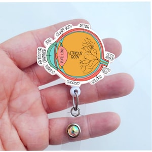 Eye Anatomy Badge Reel | Funny Ophthalmology Badge | Optical Badge | Eyeball Badge | Ophthalmic Tech Badge | Ophthalmologist Gift |