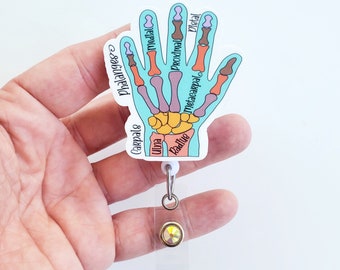 Hand Anatomy Badge | Hand Sugeon  Badge | Nursing Student Badge |  Nurse Grad Gift | Badge Reel