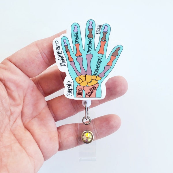 Hand Anatomy Badge | Hand Sugeon  Badge | Nursing Student Badge |  Nurse Grad Gift | Badge Reel