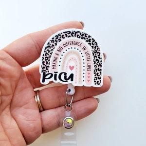 Picu Badge Reel | Pediatric Badge Reel | Picu Badge ID Holder | Retractable Picu Rainbow Badge Reel | Picu Nurse Gift