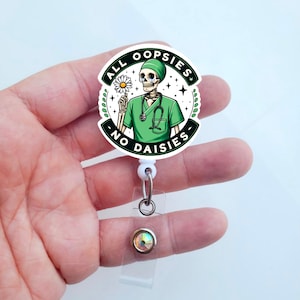 All Oopsies And No Daisies Badge Reel | Mental Health Badge Reel | Badge ID Holder | Registered Nurse Badge Reel | Funny Badge Reel |