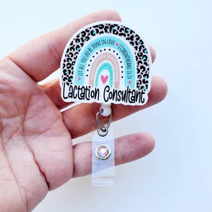 Lactation Consultant Badge Reel | Lactation Badge Reel | Retractable Lactation Consultant Rainbow Badge Reel | Lactation Consultant