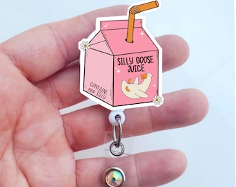 Silly Goose Juice Badge Reel | Funny Badge Reel | Badge ID Holder | Registered Nurse Badge Reel | Counselor Badge | Badge Pull