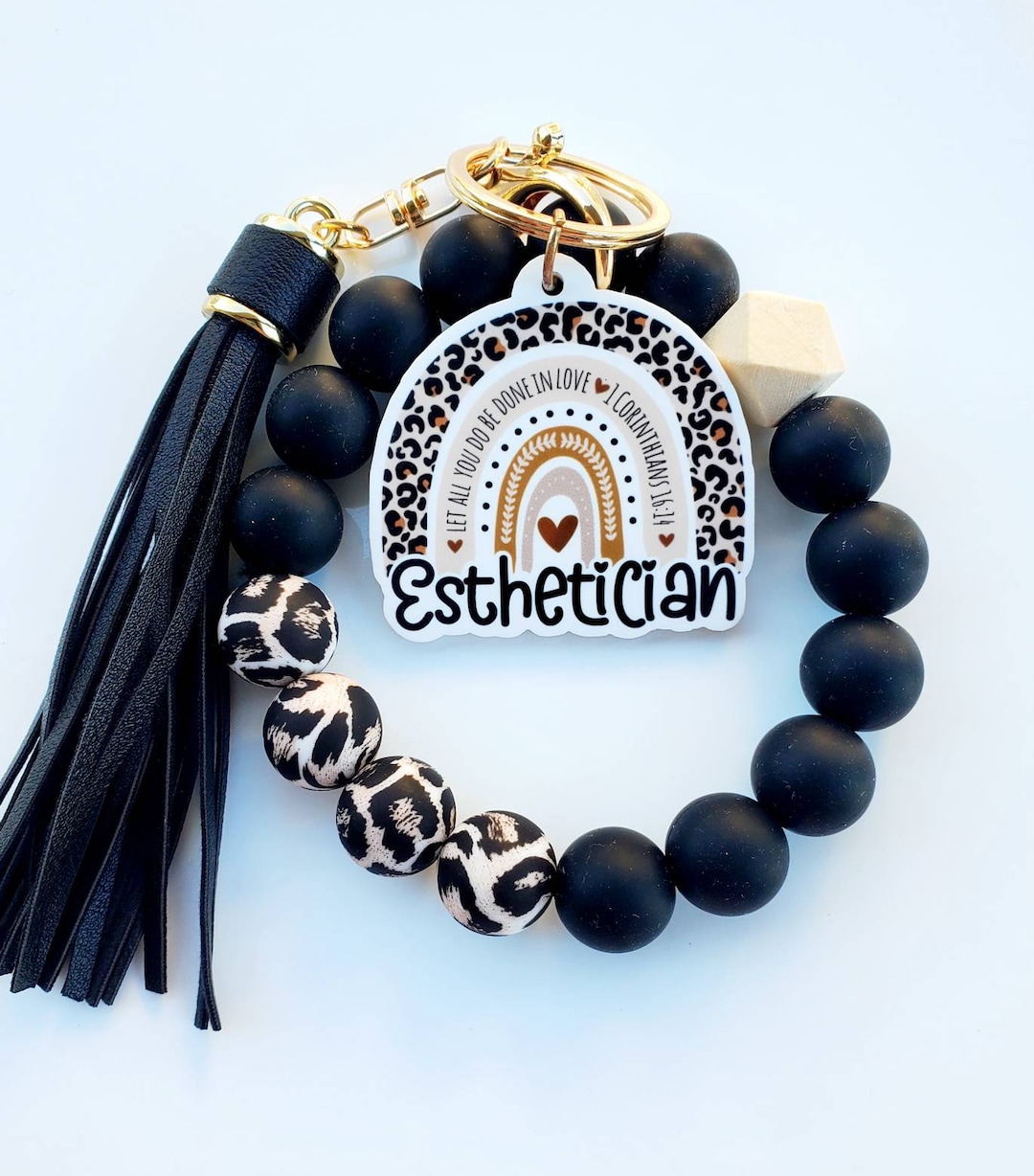 Esthetician Wristlet Esthetician Bangel Keychain Esthetician Key Ring