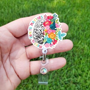 Mental Health Matters Badge Reel | Mental Health Gift for Nurse | Mental Health ID Holder for healthcare Worker | Mental Health alligator image 3